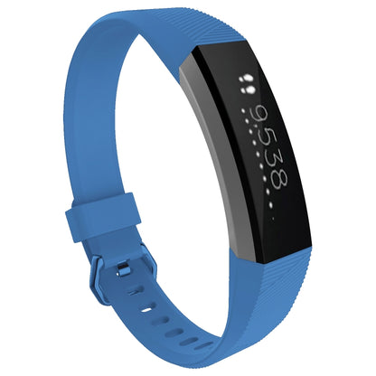 Solid Color Silicone Watch Band for FITBIT Alta / HR, Size: L(Turkish Blue) - Watch Bands by buy2fix | Online Shopping UK | buy2fix