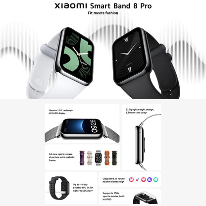 [HK Warehouse] Original Xiaomi Mi Band 8 Pro Global 1.74 inch AMOLED Full Color Screen 5ATM Waterproof Smart Watch, Support GPS / Heart Rate (Black) - Wearable Devices by Xiaomi | Online Shopping UK | buy2fix