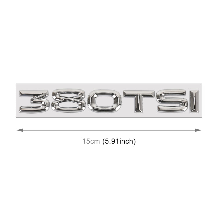 Car 380TSI Electroplated 3D Metal Personalized Decorative Stickers, Size: 15x2.5x0.5cm (Silver) - 3D Metal Sticker by buy2fix | Online Shopping UK | buy2fix