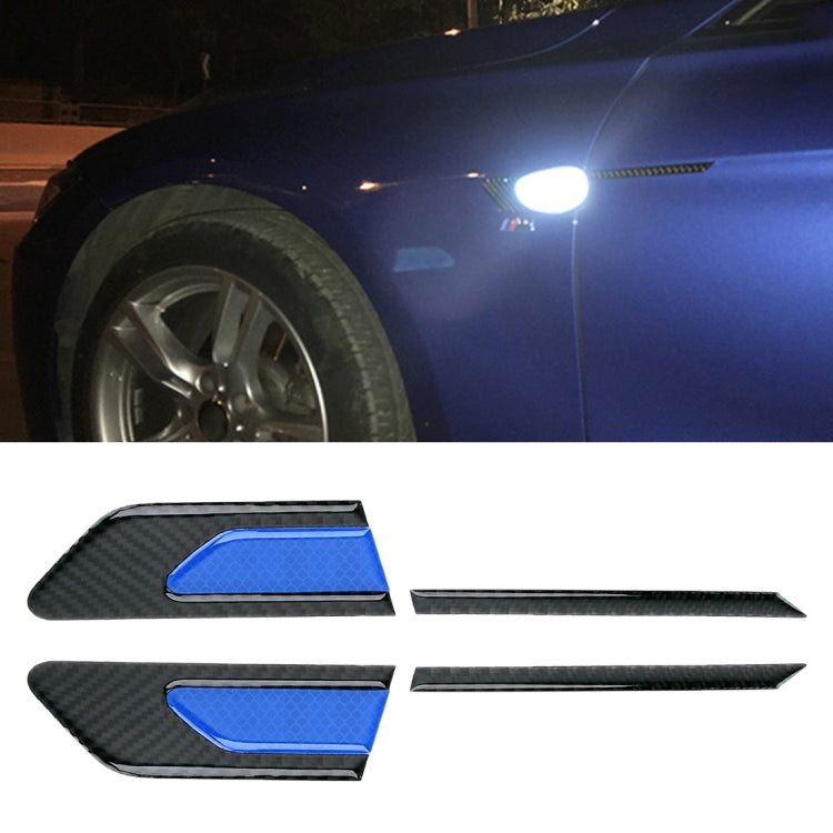 2 PCS Carbon Fiber Car-Styling Fender Reflective Bumper Decorative Strip, Inner Reflection + External Carbon Fiber(Blue) - Decorative Sticker by buy2fix | Online Shopping UK | buy2fix