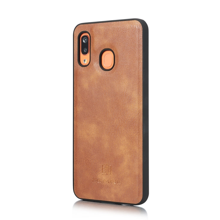 For Galaxy A20 & A30 & M10s DG.MING Crazy Horse Texture Flip Detachable Magnetic Leather Case with Holder & Card Slots & Wallet(Brown) - Galaxy Phone Cases by DG.MING | Online Shopping UK | buy2fix