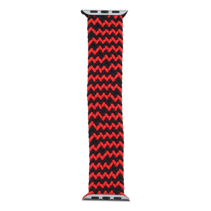 Mixed Color Nylon Braided Single Loop Watch Band For Apple Watch Ultra 49mm&Watch Ultra 2 49mm / Series 9&8&7 45mm / SE 3&SE 2&6&SE&5&4 44mm / 3&2&1 42mm, Size:L(Red Black) - Watch Bands by buy2fix | Online Shopping UK | buy2fix