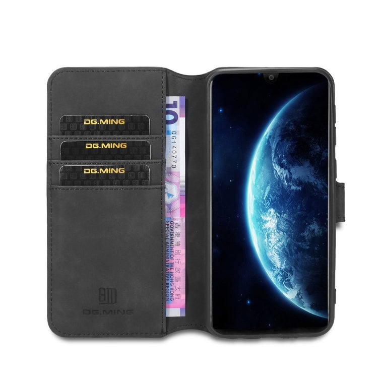 For Galaxy M30s DG.MING Retro Oil Side Horizontal Flip Case with Holder & Card Slots & Wallet(Black) - Galaxy Phone Cases by DG.MING | Online Shopping UK | buy2fix