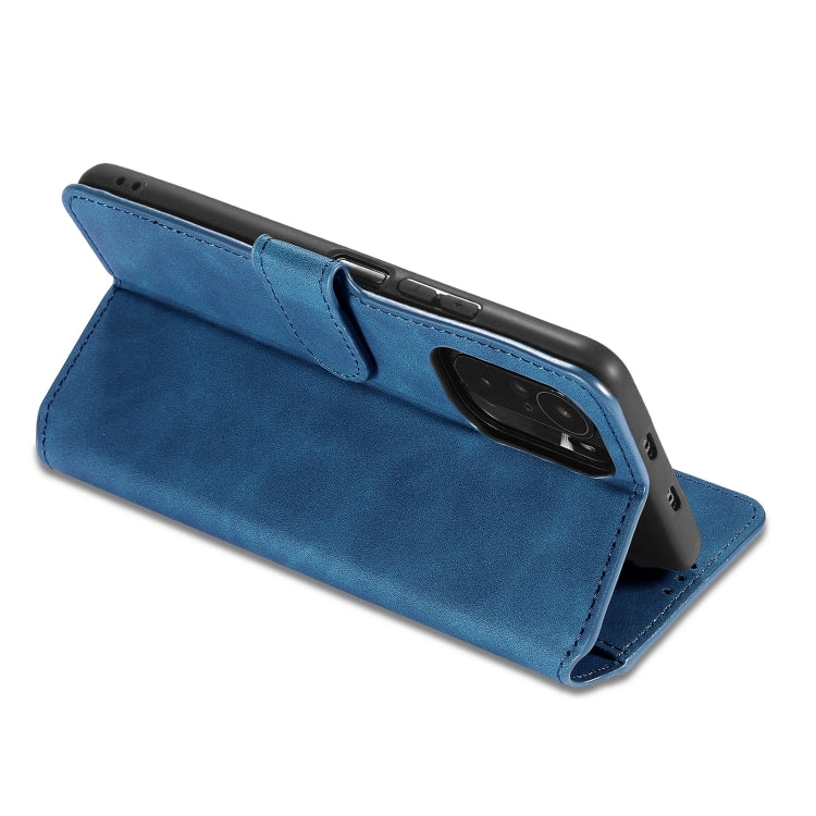 For Xiaomi Redmi K40 DG.MING Retro Oil Side Horizontal Flip Leather Case with Holder & Card Slots & Wallet(Blue) - Xiaomi Cases by DG.MING | Online Shopping UK | buy2fix