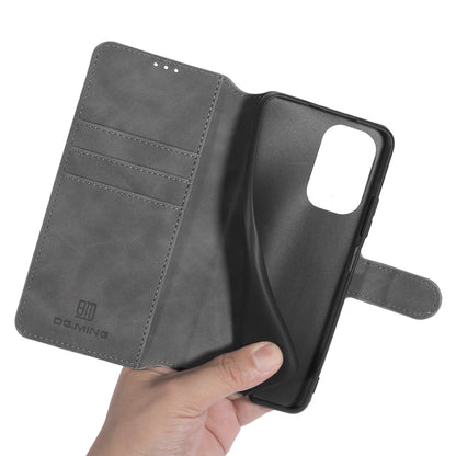 For Xiaomi Redmi K40 DG.MING Retro Oil Side Horizontal Flip Leather Case with Holder & Card Slots & Wallet(Grey) - Xiaomi Cases by DG.MING | Online Shopping UK | buy2fix