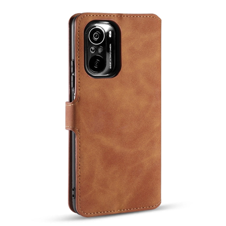 For Xiaomi Redmi K40 Pro DG.MING Retro Oil Side Horizontal Flip Leather Case with Holder & Card Slots & Wallet(Brown) - Xiaomi Cases by DG.MING | Online Shopping UK | buy2fix