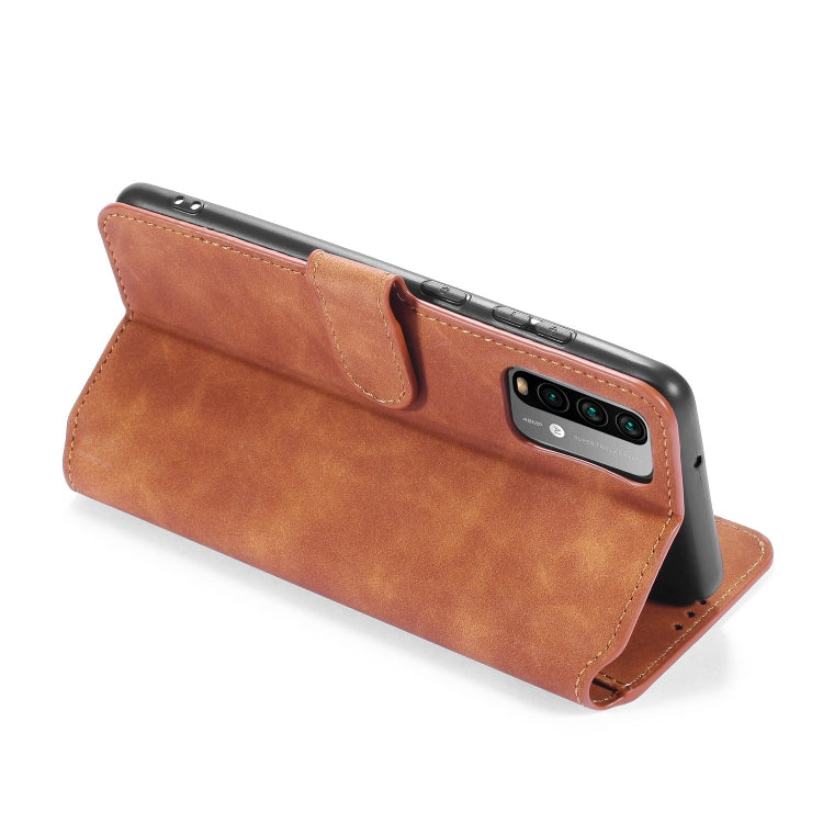 For Xiaomi Poco M3 DG.MING Retro Oil Side Horizontal Flip Leather Case with Holder & Card Slots & Wallet(Brown) - Xiaomi Cases by DG.MING | Online Shopping UK | buy2fix