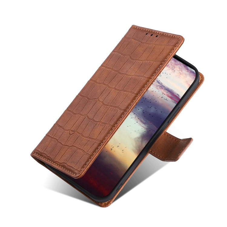 For Doogee X95 Skin Feel Crocodile Texture Magnetic Clasp Horizontal Flip PU Leather Case with Holder & Card Slots & Wallet(Brown) - More Brand by buy2fix | Online Shopping UK | buy2fix