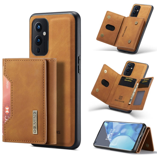 For OnePlus 9 (EU/NA) DG.MING M2 Series 3-Fold Multi Card Bag Back Cover Shockproof Case with Wallet & Holder Function(Brown) - OnePlus Cases by DG.MING | Online Shopping UK | buy2fix