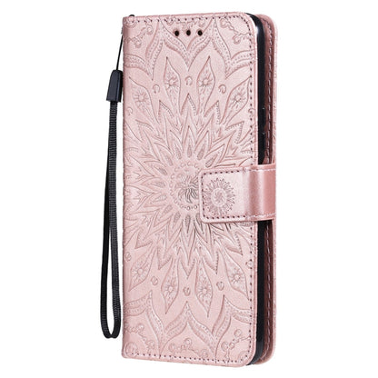 For vivo Y72 5G / iQOO Z3 Sun Embossing Pattern Horizontal Flip Leather Case with Card Slot & Holder & Wallet & Lanyard(Rose Gold) - vivo Cases by buy2fix | Online Shopping UK | buy2fix