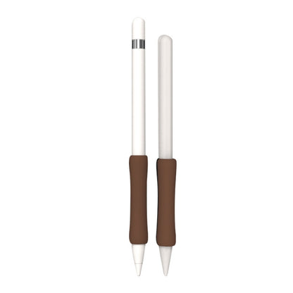 Stylus Touch Pen Silicone Protective Cover For Apple Pencil 1 / 2(Coffee) - Pencil Accessories by buy2fix | Online Shopping UK | buy2fix