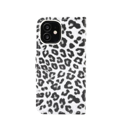 For iPhone 13 mini Leopard Pattern Horizontal Flip PC + PU Leather Case with Holder & Card Slots & Wallet (White) - iPhone 13 mini Cases by buy2fix | Online Shopping UK | buy2fix