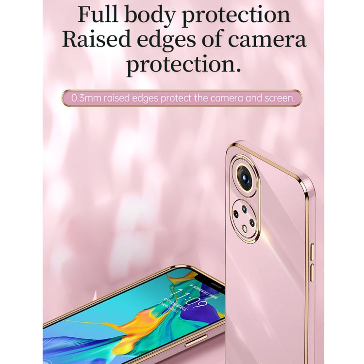 For Honor 50 Pro XINLI Straight 6D Plating Gold Edge TPU Shockproof Case with Ring Holder(Celestial Blue) - Honor Cases by XINLI | Online Shopping UK | buy2fix