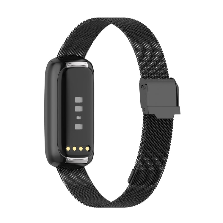 For Fitbit Luxe Clip-on Metal Watch Band(Black) - Watch Bands by buy2fix | Online Shopping UK | buy2fix