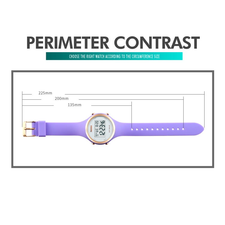 SKMEI 1720 Round Dial LED Digital Display Luminous Silicone Strap Electronic Watch(White) - LED Digital Watches by SKMEI | Online Shopping UK | buy2fix