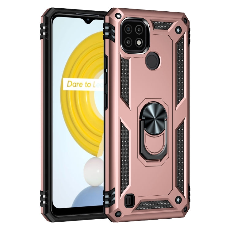 For OPPO Realme C21 Shockproof TPU + PC Protective Case with 360 Degree Rotating Holder(Rose Gold) - Realme Cases by buy2fix | Online Shopping UK | buy2fix