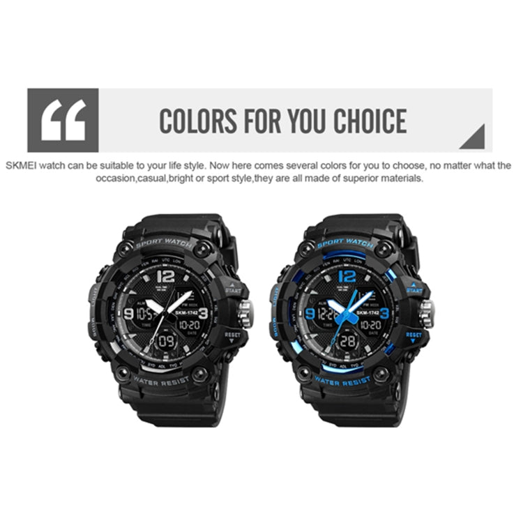 SKMEI 1742 Four-screen LED Digital Display Luminous Sports Shockproof Electronic Watch for Men(Black) - Leather Strap Watches by SKMEI | Online Shopping UK | buy2fix