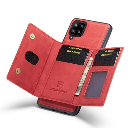 For Samsung Galaxy A42 5G DG.MING M2 Series 3-Fold Multi Card Bag Back Cover Shockproof Case with Wallet & Holder Function(Red) - Galaxy Phone Cases by DG.MING | Online Shopping UK | buy2fix