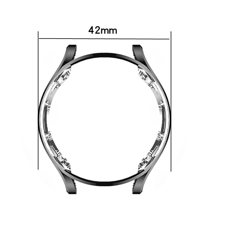 For Samsung Galaxy Watch4 Classic 42mm Electroplating Hollow Half-pack TPU Protective Case(Silver) - Watch Cases by ENKAY | Online Shopping UK | buy2fix