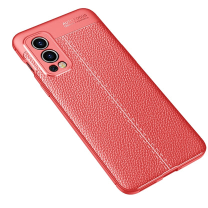 For OnePlus Nord 2 5G Litchi Texture TPU Shockproof Case(Red) - OnePlus Cases by buy2fix | Online Shopping UK | buy2fix