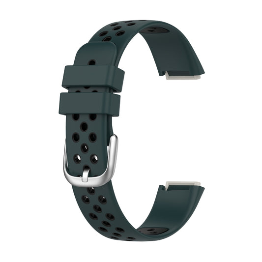 For Fitbit Luxe Two-color Silicone Watch Band(Olive Green Black) - Watch Bands by buy2fix | Online Shopping UK | buy2fix