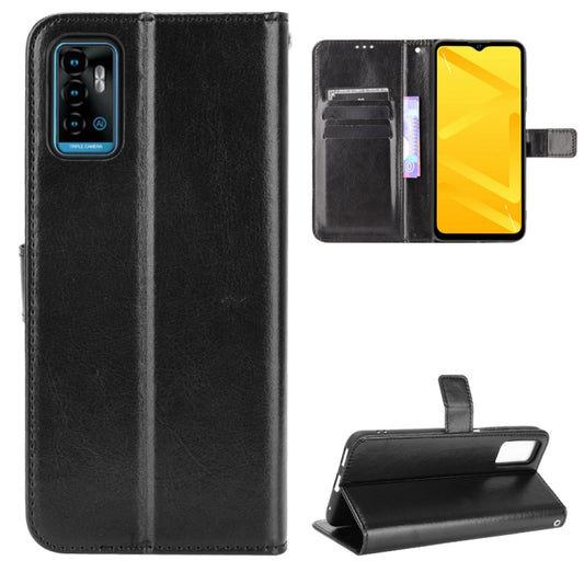 For ZTE Blade A71 Crazy Horse Texture Horizontal Flip Leather Case with Holder & Card Slots & Lanyard(Black) - ZTE Cases by buy2fix | Online Shopping UK | buy2fix