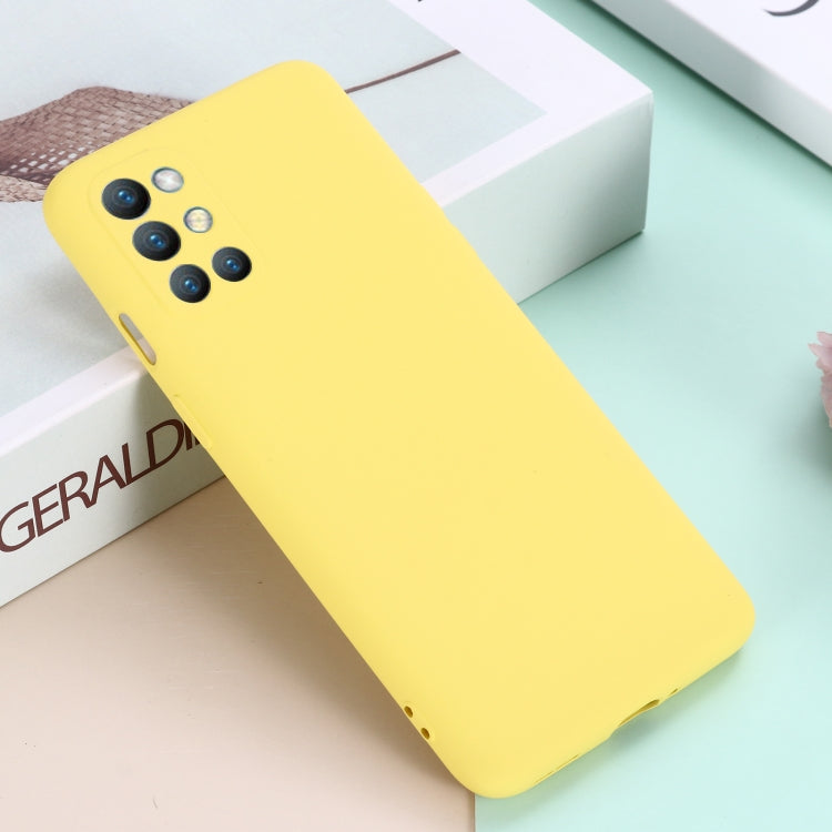 Pure Color Liquid Silicone Shockproof Full Coverage Case For OnePlus 9R(Yellow) - OnePlus Cases by buy2fix | Online Shopping UK | buy2fix