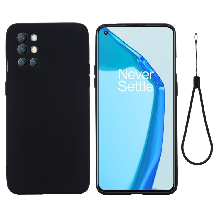 Pure Color Liquid Silicone Shockproof Full Coverage Case For OnePlus 9R(Black) - OnePlus Cases by buy2fix | Online Shopping UK | buy2fix