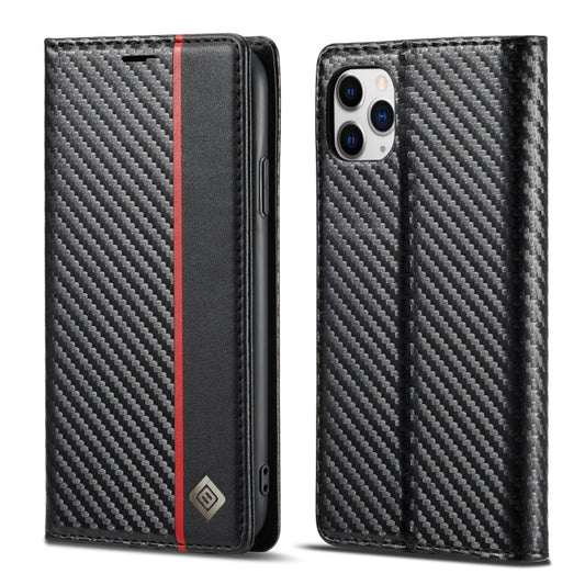 For iPhone 11 Pro Max LC.IMEEKE Carbon Fiber PU + TPU Horizontal Flip Leather Case with Holder & Card Slot & Wallet (Vertical Black) - iPhone 11 Pro Max Cases by LC.IMEEKE | Online Shopping UK | buy2fix