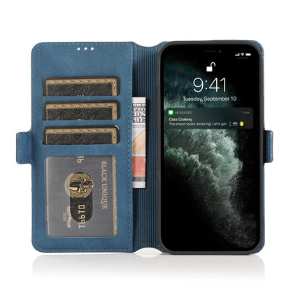 For iPhone 13 Retro Magnetic Closing Clasp Horizontal Flip Leather Case with Holder & Card Slots & Photo Frame & Wallet(Navy Blue) - iPhone 13 Cases by buy2fix | Online Shopping UK | buy2fix