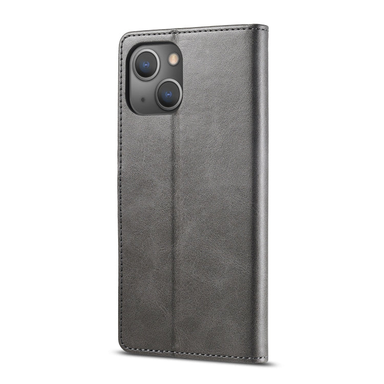 For iPhone 13 LC.IMEEKE Calf Texture Horizontal Flip Leather Case with Holder & Card Slots & Wallet(Grey) - iPhone 13 Cases by LC.IMEEKE | Online Shopping UK | buy2fix