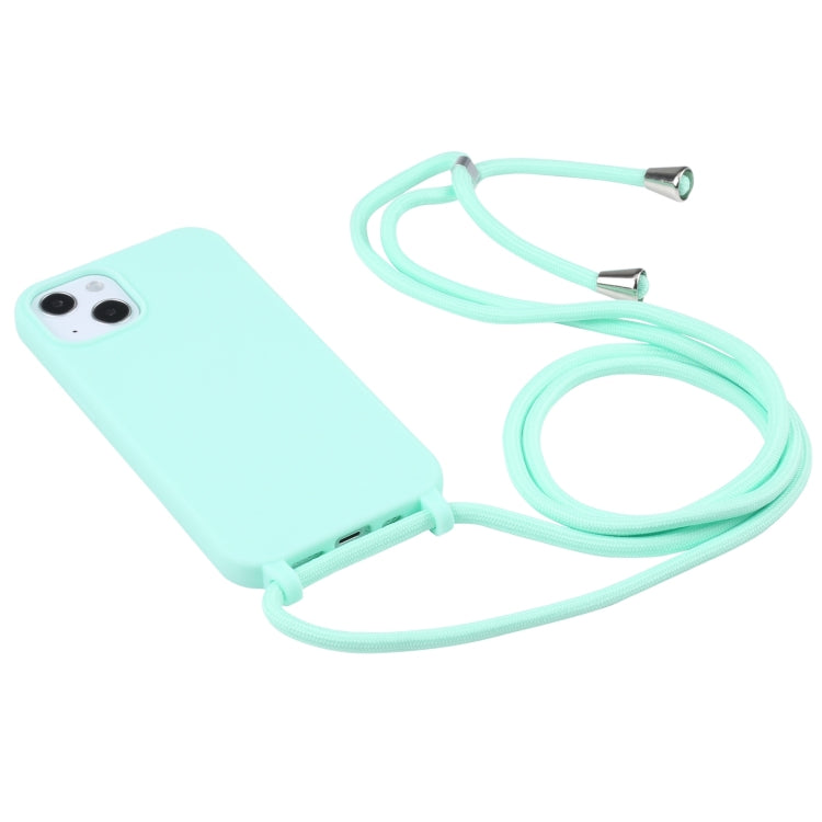 For iPhone 13 Candy Colors TPU Protective Case with Lanyard(Mint Green) - iPhone 13 Cases by buy2fix | Online Shopping UK | buy2fix