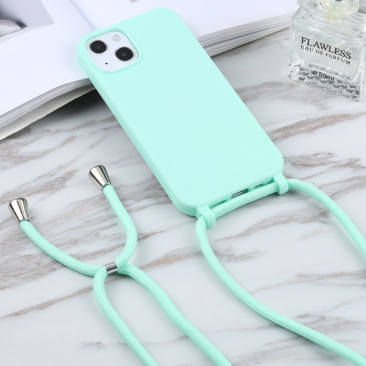 For iPhone 13 Candy Colors TPU Protective Case with Lanyard(Mint Green) - iPhone 13 Cases by buy2fix | Online Shopping UK | buy2fix