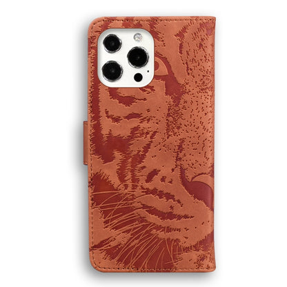 For iPhone 13 Pro Max Tiger Embossing Pattern Horizontal Flip Leather Case with Holder & Card Slots & Wallet (Brown) - iPhone 13 Pro Max Cases by buy2fix | Online Shopping UK | buy2fix