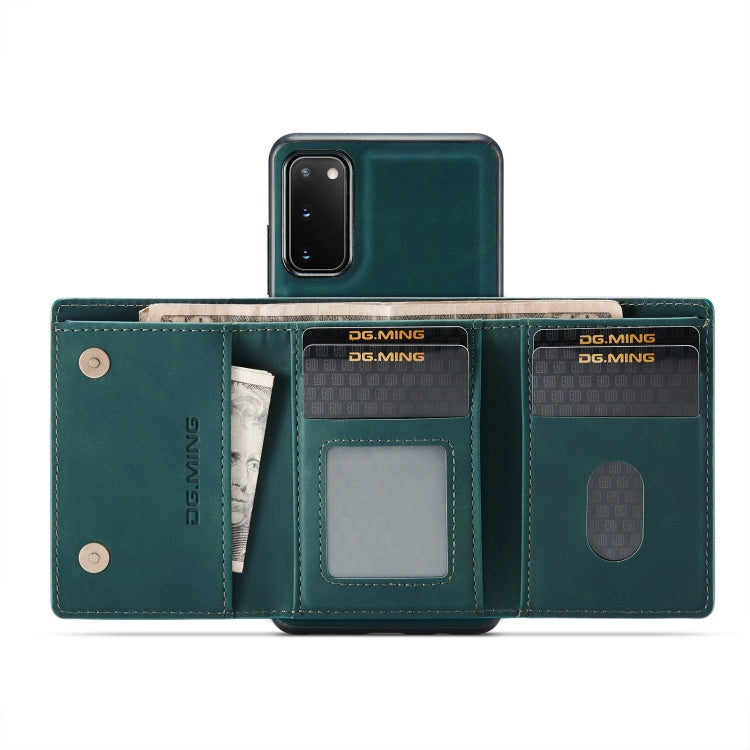 For Samsung Galaxy S20 DG.MING M1 Series 3-Fold Multi Card Wallet  Back Cover Shockproof Case with Holder Function(Green) - Galaxy Phone Cases by DG.MING | Online Shopping UK | buy2fix