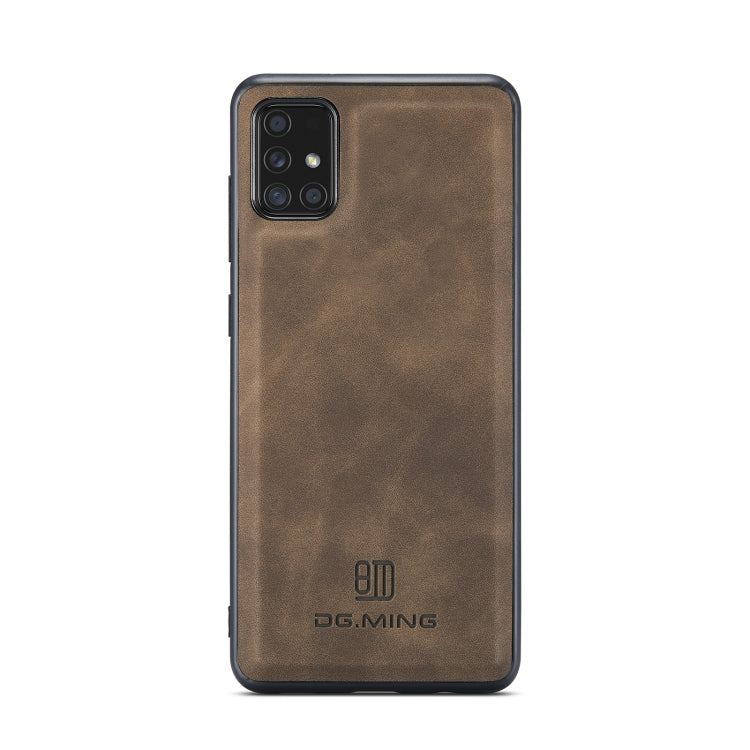 For Samsung Galaxy A71 DG.MING M2 Series 3-Fold Multi Card Bag Back Cover Shockproof Case with Wallet & Holder Function(Coffee) - Galaxy Phone Cases by DG.MING | Online Shopping UK | buy2fix