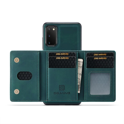 For Samsung Galaxy S20 DG.MING M2 Series 3-Fold Multi Card Bag Back Cover Shockproof Case with Wallet & Holder Function(Green) - Galaxy Phone Cases by DG.MING | Online Shopping UK | buy2fix