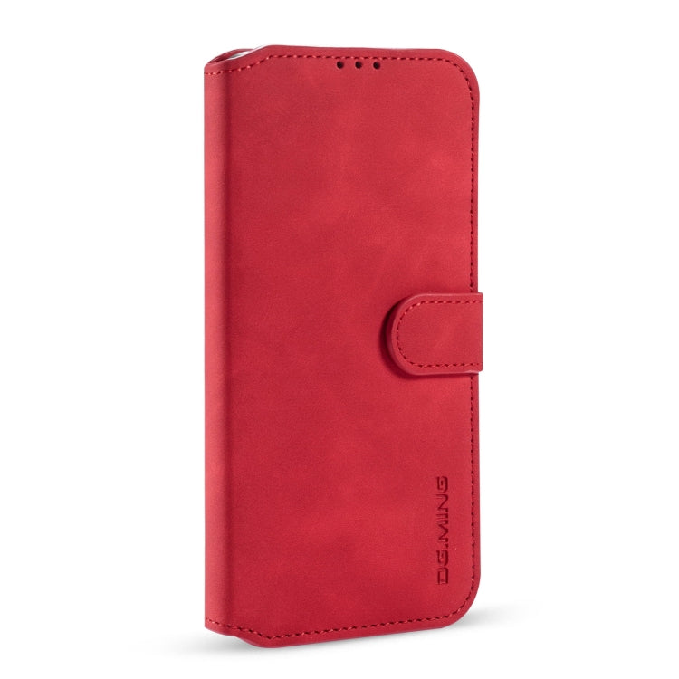 For iPhone 13 DG.MING Retro Oil Side Horizontal Flip Leather Case with Holder & Card Slots & Wallet(Red) - iPhone 13 Cases by DG.MING | Online Shopping UK | buy2fix