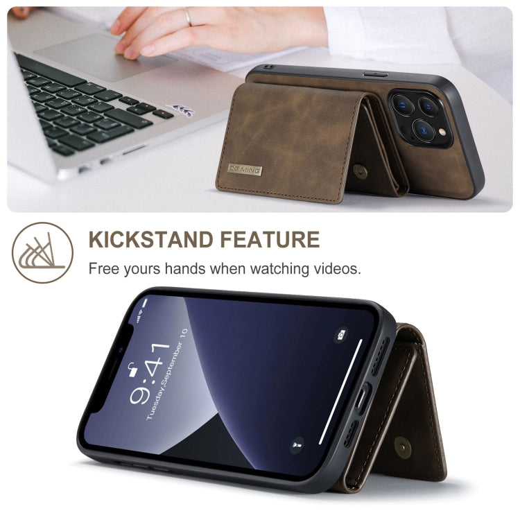 For iPhone 13 Pro DG.MING M1 Series 3-Fold Multi Card Wallet Shockproof Case with Holder Function (Coffee) - iPhone 13 Pro Cases by DG.MING | Online Shopping UK | buy2fix