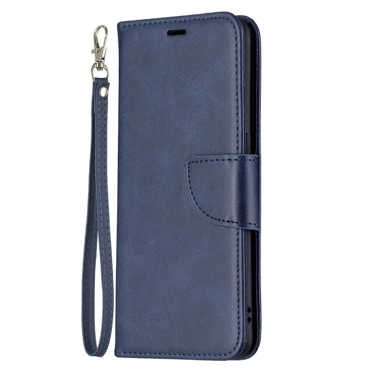 For OPPO Reno5 5G Retro Lambskin Texture Pure Color Horizontal Flip PU Leather Case with Holder & Card Slots & Wallet & Lanyard(Blue) - OPPO Cases by buy2fix | Online Shopping UK | buy2fix