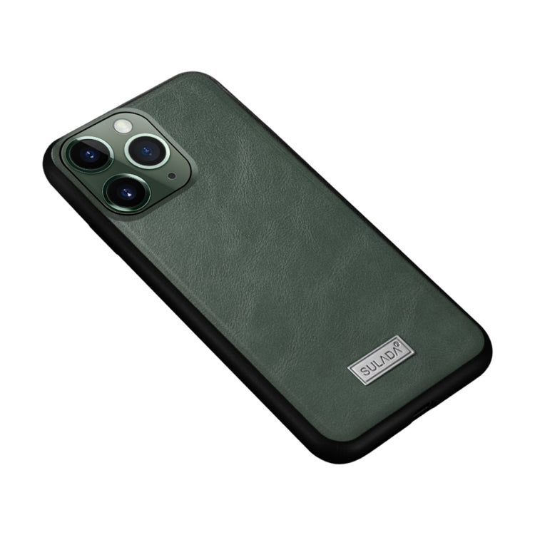 For iPhone 11 SULADA Shockproof TPU + Handmade Leather Protective Case(Green) - iPhone 11 Cases by SULADA | Online Shopping UK | buy2fix