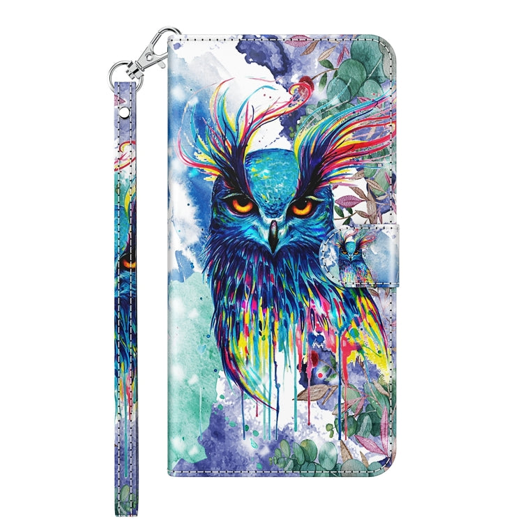 For Nokia G20 / G10 / 6.3 3D Painting Pattern Horizontal Flip TPU + PU Leather Case with Holder & Card Slots & Wallet(Watercolor Owl) - Nokia Cases by buy2fix | Online Shopping UK | buy2fix