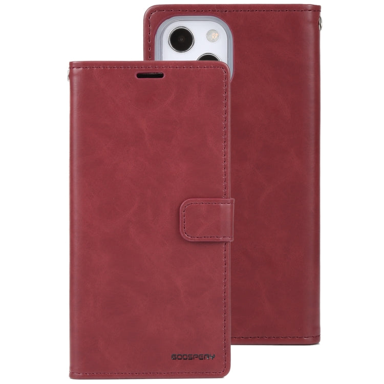 For iPhone 13 mini GOOSPERY BLUE MOON Crazy Horse Texture Horizontal Flip Leather Case with Holder & Card Slot & Wallet (Wine Red) - iPhone 13 mini Cases by GOOSPERY | Online Shopping UK | buy2fix