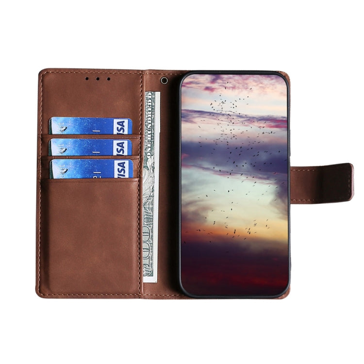 For iPhone 13 Pro Skin Feel Crocodile Texture Magnetic Clasp Horizontal Flip PU Leather Case with Holder & Card Slots & Wallet (Brown) - iPhone 13 Pro Cases by buy2fix | Online Shopping UK | buy2fix