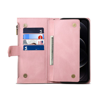 For iPhone 13 Pro Max Retro Frosted Horizontal Flip Leather Case with Holder & Card Slot & Wallet & Zipper Pocket & Lanyard (Rose Gold) - iPhone 13 Pro Max Cases by buy2fix | Online Shopping UK | buy2fix