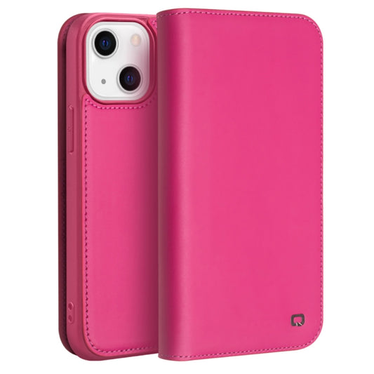 For iPhone 13 QIALINO Business Horizontal Flip Leather Case with Holder & Card Slots & Wallet (Rose Red) - iPhone 13 Cases by QIALINO | Online Shopping UK | buy2fix