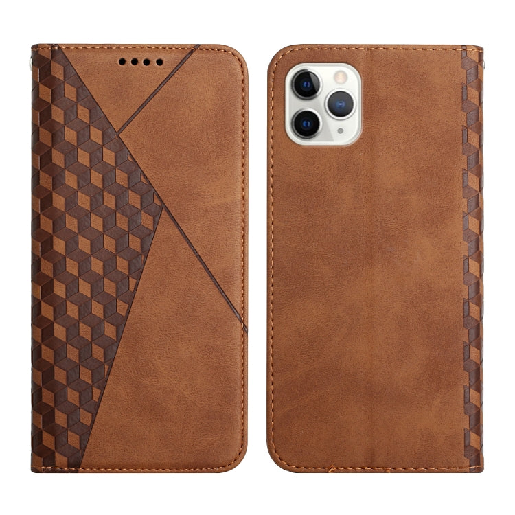 For iPhone 11 Pro Diamond Pattern Splicing Skin Feel Magnetic Horizontal Flip Leather Case with Card Slots & Holder & Wallet (Brown) - iPhone 11 Pro Cases by buy2fix | Online Shopping UK | buy2fix