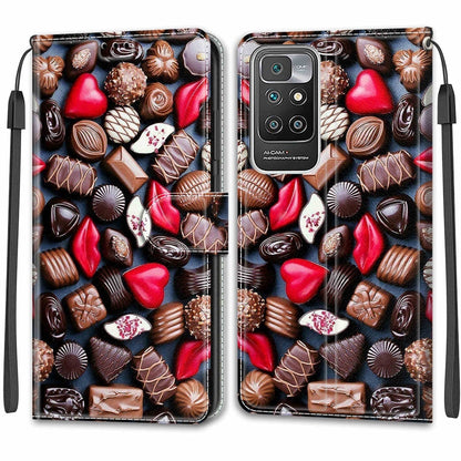 Voltage Coloured Drawing Magnetic Clasp Horizontal Flip PU Leather Case with Holder & Card Slots For Xiaomi Redmi 10(C06 Red Lip Chocolate) - Xiaomi Cases by buy2fix | Online Shopping UK | buy2fix