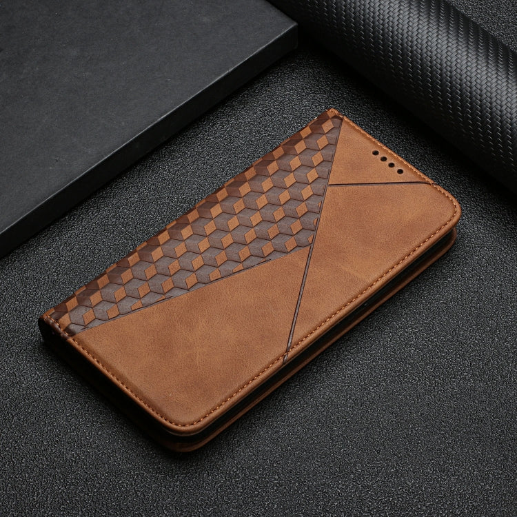 For Samsung Galaxy S21+ 5G Diamond Pattern Splicing Skin Feel Magnetic Horizontal Flip Leather Case with Card Slots & Holder & Wallet(Brown) - Galaxy S21+ 5G Cases by buy2fix | Online Shopping UK | buy2fix