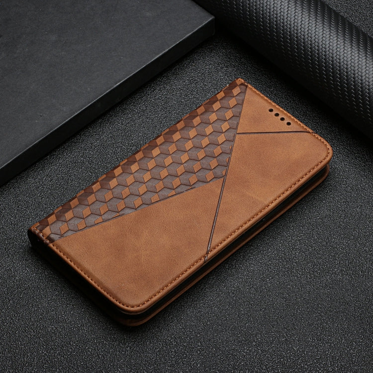 For OPPO Realme 6i / 5 Diamond Pattern Splicing Skin Feel Magnetic Horizontal Flip Leather Case with Card Slots & Holder & Wallet(Brown) - Realme Cases by buy2fix | Online Shopping UK | buy2fix